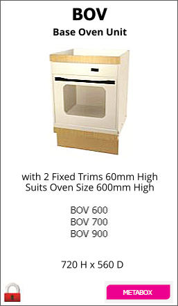 BOV Base Oven Unit with 2 Fixed Trims 60mm High Suits Oven Size 600mm High 720 H x 560 D